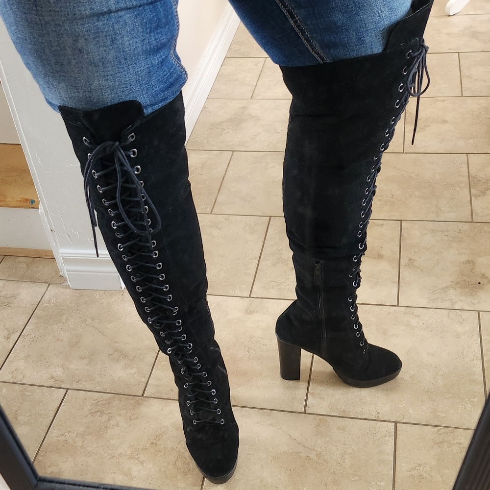 Aldo Women's ADEASIEN High Heel Laced-Up Thigh Boot size 10US 41EUR